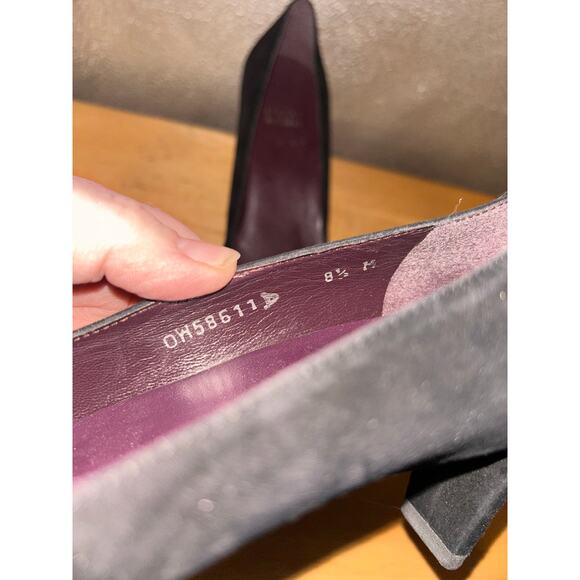 Stuart Weitzman Old Money Preppy  Suede Leather Cap Toe Bow Top Kitten Heels - Picture 8 of 8